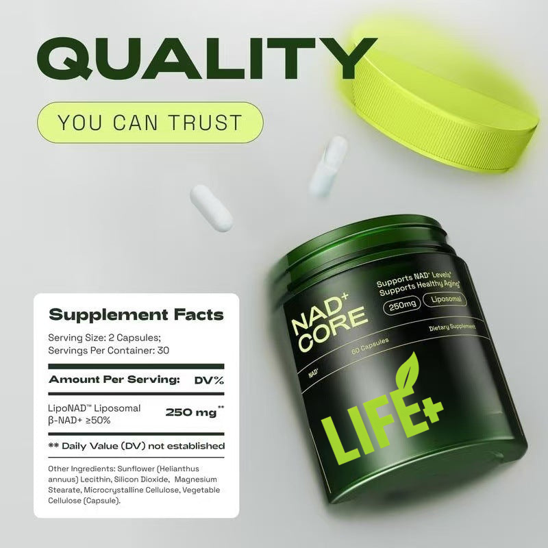 Life+ Nicotinamide Capsules NAD Supplement 60 Tablets